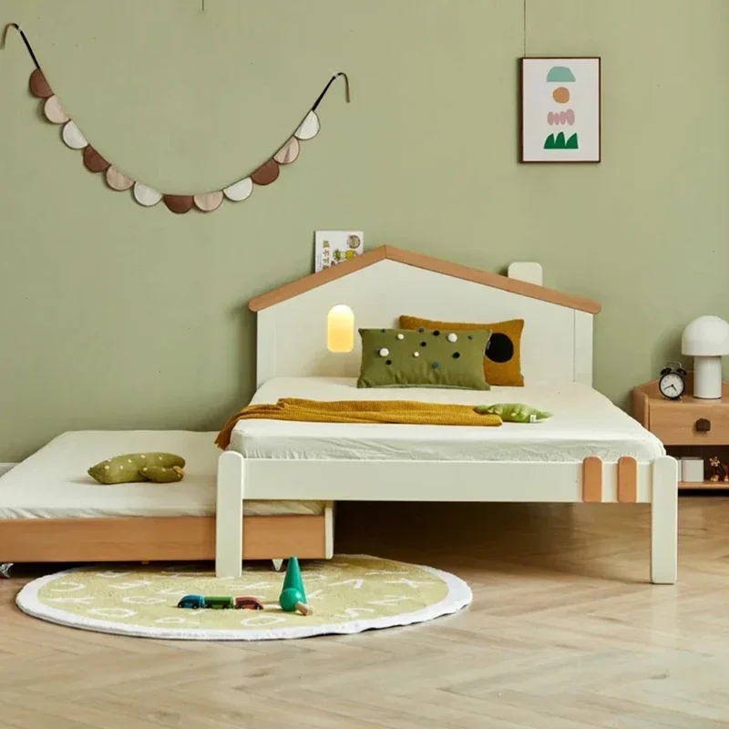 Fabricante de muebles personalizados, cama de madera para dormitorio infantil, cama individual doble, cama cómoda y suave