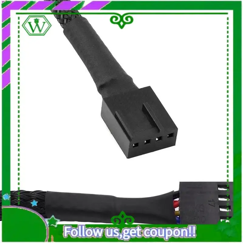 Reliable-4PCS 4 Pin PWM Fan Extension Power Cable Connector Case Male To Female Extending Cables For 4 Pin/3Pin Fan