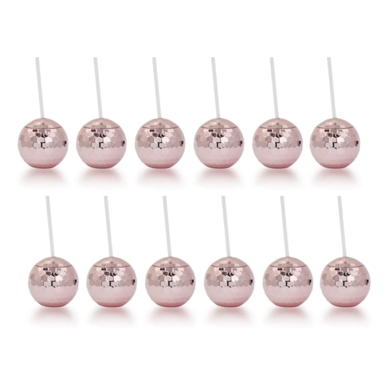 12pcs Disco Ball Cups 20oz Reusable Party Cups with Lids Straws Flash Cocktail Mug for Clubs Bars Syrup Tea Water Bottles