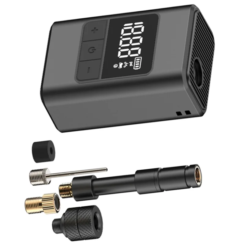 ปั๊มลมไฟฟ้าพกพาขนาดเล็ก CQMF สำหรับจักรยาน แรงดันสูง 120PSI 1300mAh ชาร์จไฟผ่าน USB-C