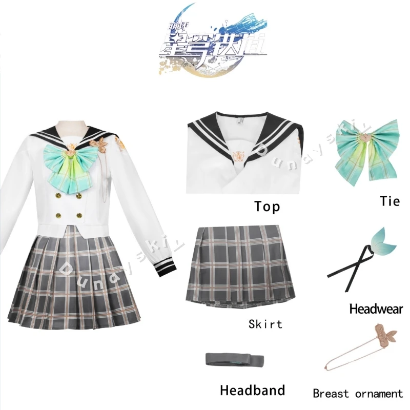 In Stock Firefly HSR Cosplay Costume Wig Honkai Star Rail Anime Game Cosplay Jk Sailor Uniform Halloween Party Outfit For Women - view 4