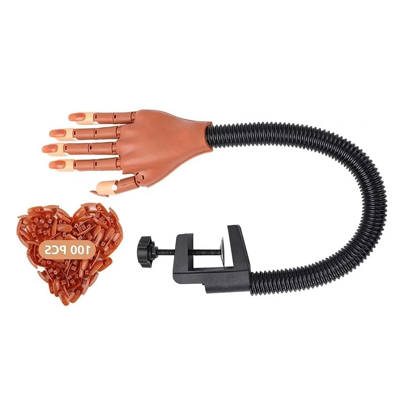Beauty Nail Tips Practice Hand For Nails,Nail Art Training Hand Adjustable Flexible False Finger For Nails Tools Manicure