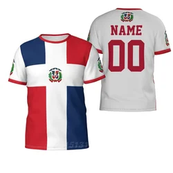 Custom Name Number Dominican Republic Country Flag T-shirts Clothes T shirt Men Women Tees Tops For Soccer Football Fans