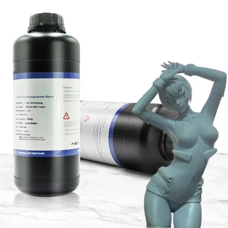 1kg High Resolution 405nm UV Curing Photopolymer Liquid Balanced Hardness Flexibility for LCD Printing