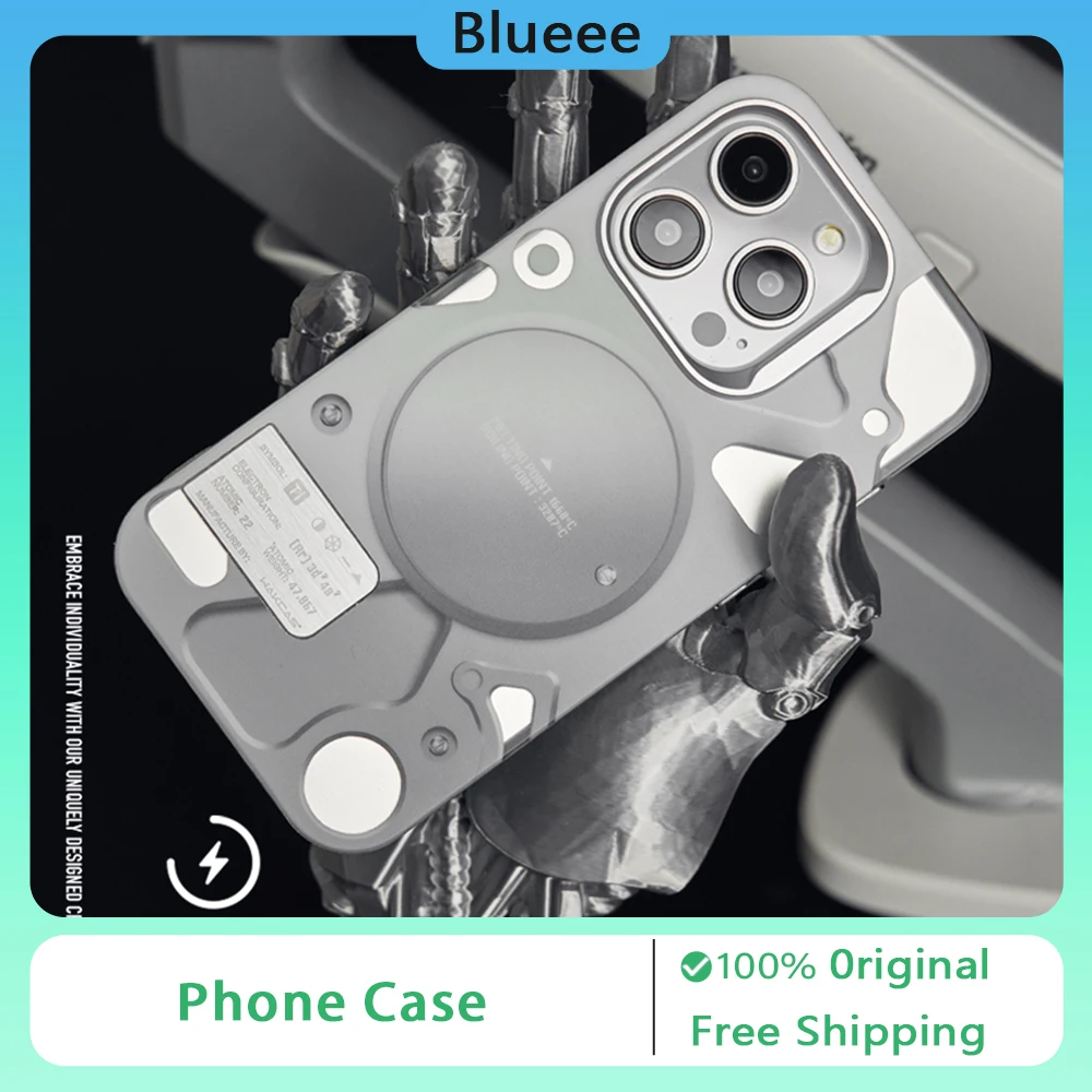 

Wakcas Mobile Phone Case Magsafe Protective Electroplated Mechanical Phone Case Personalized for IPhone 15 Pro Max Accessories