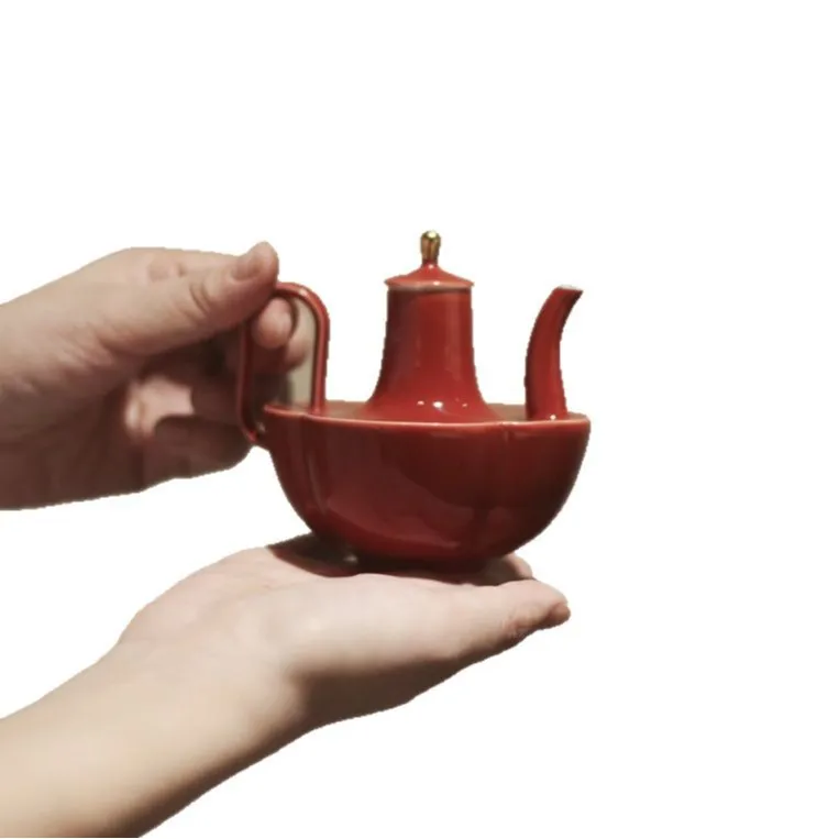 Forbidden City Red Begonia Small Wine Pot Chinese Wine Set Wedding Win Cup Divided Tea Set Wine Pot Teapot Teacup