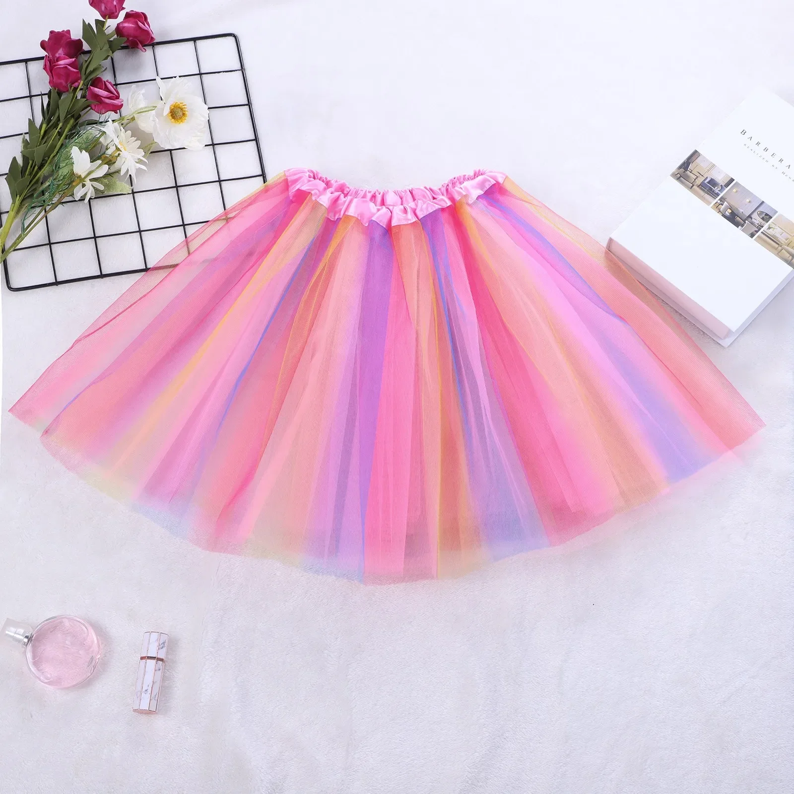 Women's Short Party Tutu Ballet Bubble Dance Skirt Colorful Retro Multi Layer Tulle Petticoat Dance Dress Prom Evening For Lady