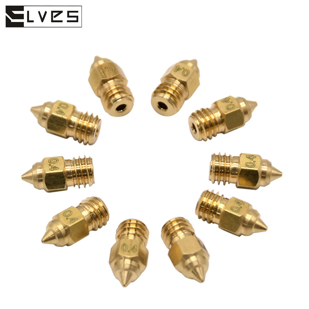 Elves 1.75mm/m6 rosca 0.2 ~ 1.2mm kit de bocal de bronze para CR-6 se/end-3 série/end-5 série/CR-10 impressora 3d cabeça de impressão de extremidade quente