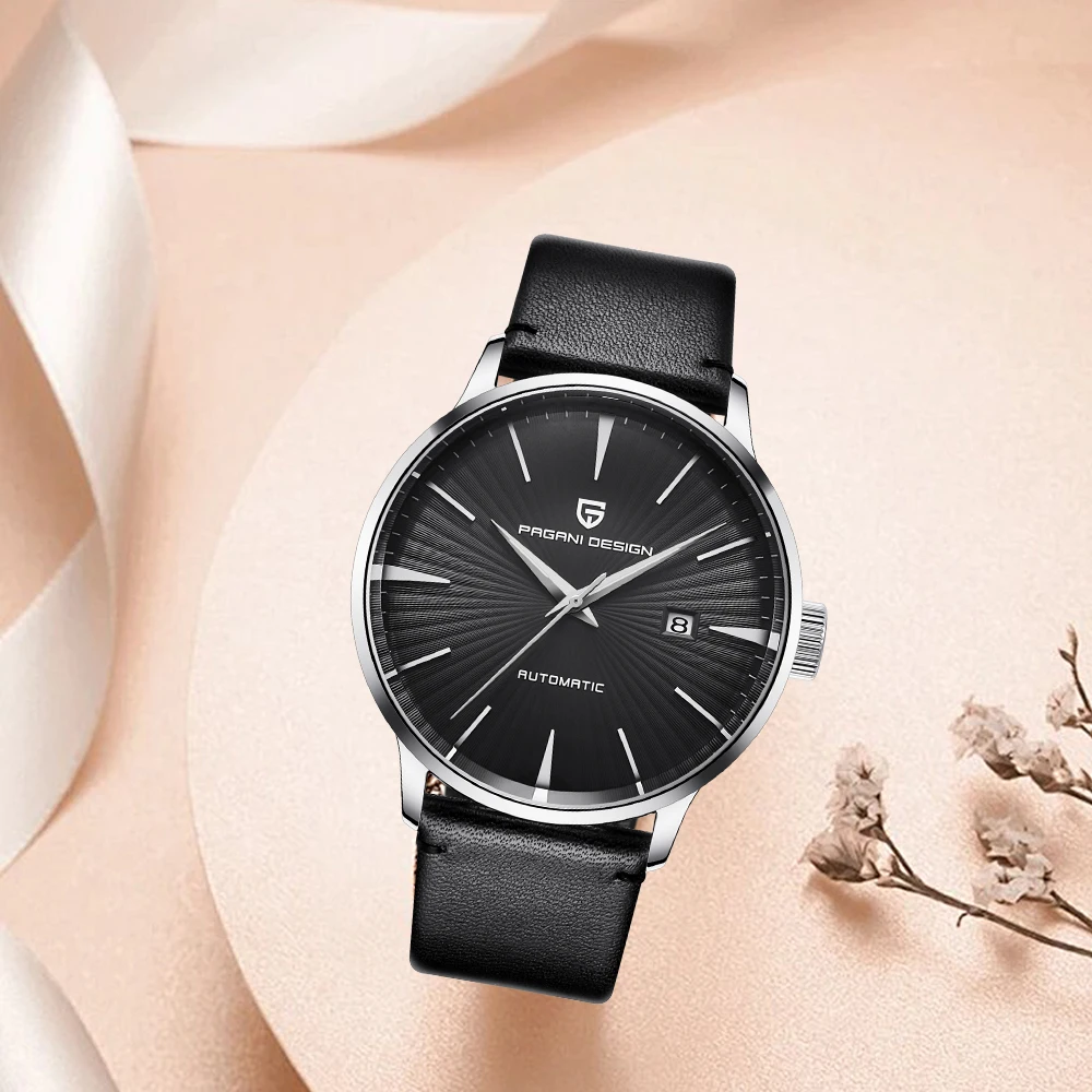 PAGANI DESIGN 2025 Nowy Męski Zegarek Automatyczny Mechaniczny Biznesowy Uniwersalny Styl Skórzany Pasek Szkło Hardlex Wodoodporny