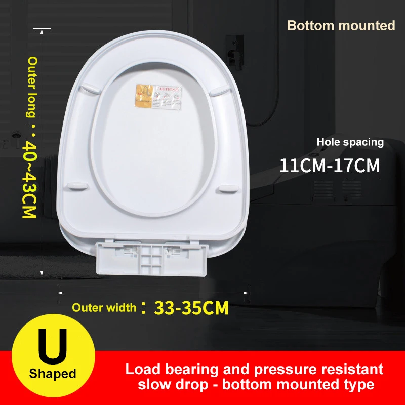 Home universal seat toilet lid with thick plate seat cushion ring to slow down U, V, O new and old accessories lid seat toilet