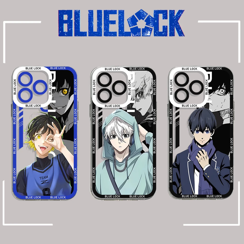 hot blood Anime blue lock Phone Case For iPhone 14 13 12 Mini 11 Pro Max X XR XS 7 8 SE 2020 Plus Soft Silicone Transparent Cove