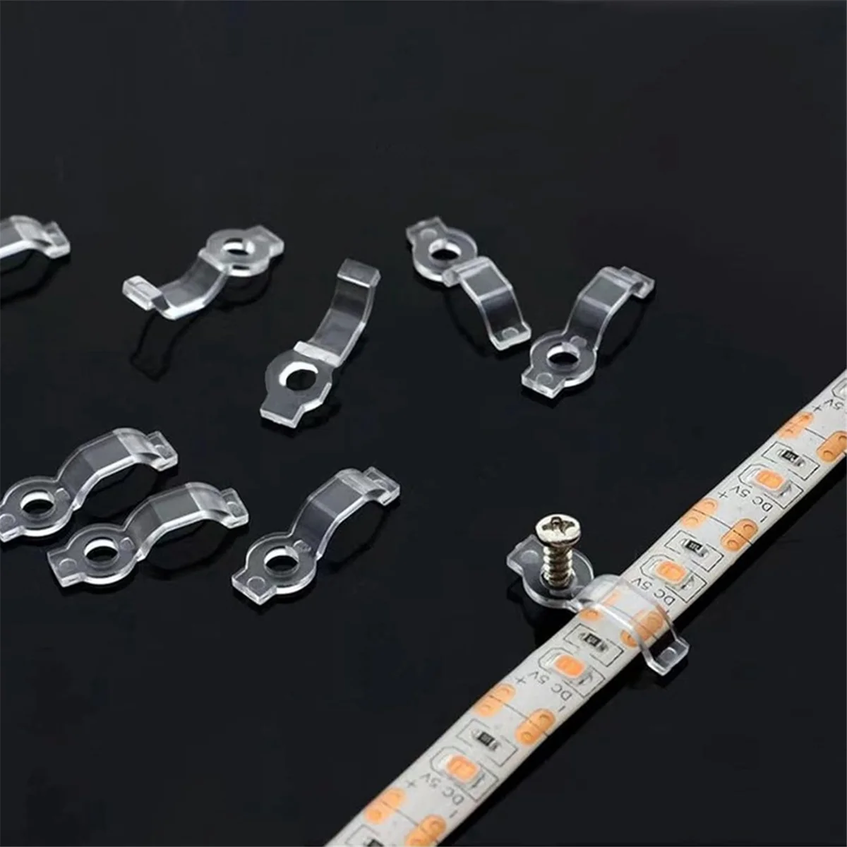 A83Z 100pcs LED Strip Mounting Clips for LED Light Strips for 10mm Wide Waterproof Strip Lights