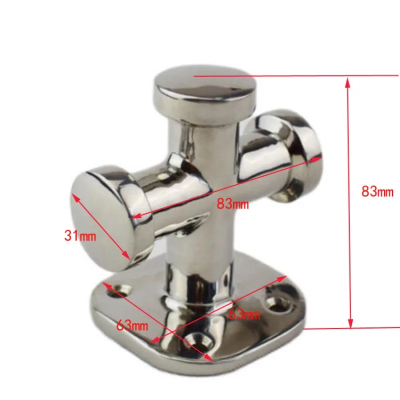316 Stainless Steel Single Cross Bollard Marine Mooring Cleat Dock Boat Rope Fixing Bitt Yacht Hardware Fitting Accessory