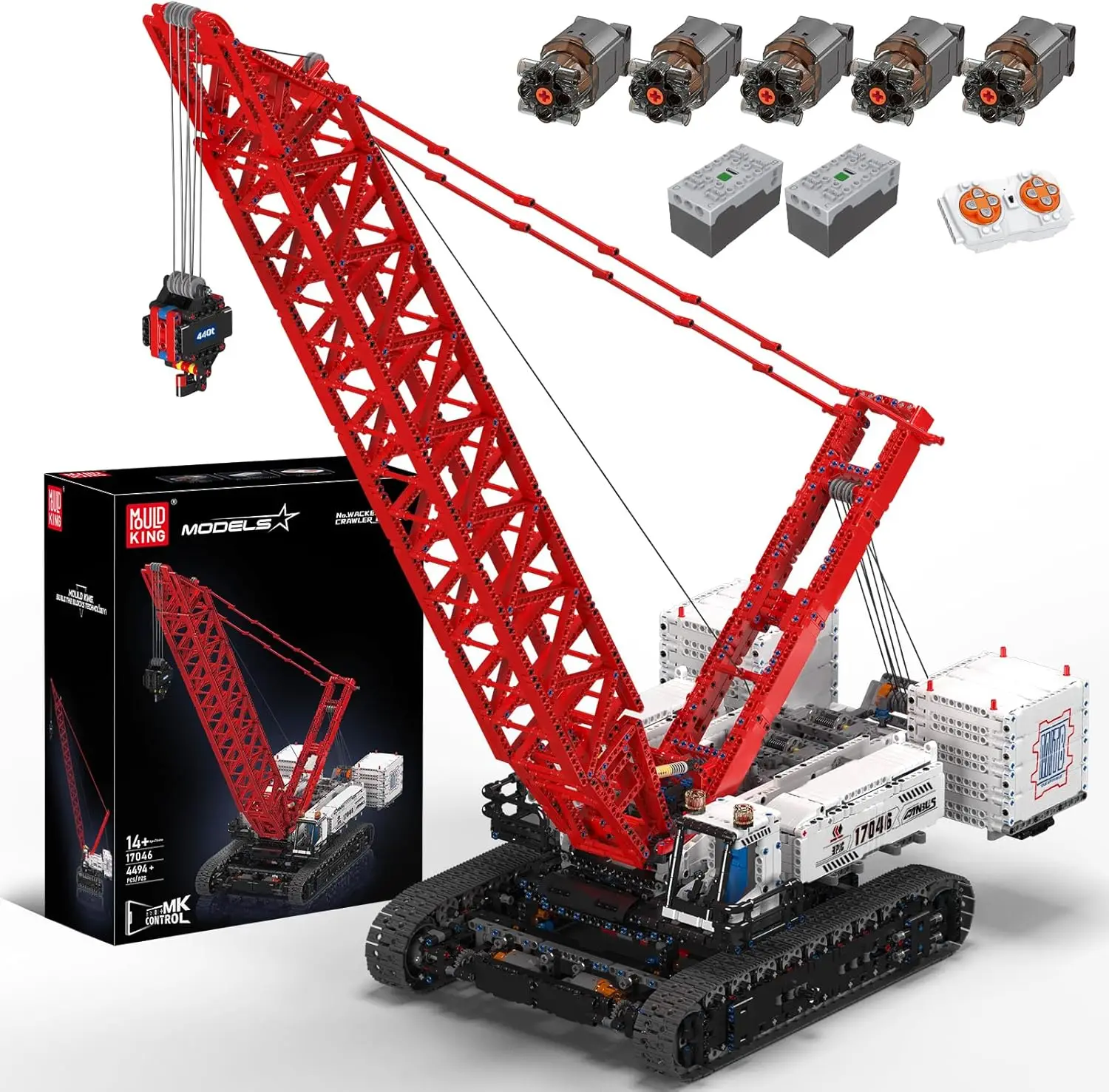 

Наборы строительных блоков Crawer Crane LR16000, наборы моделей мобильных кранов MOC для тяжелых условий эксплуатации для сборки, большой двигатель управления через приложение