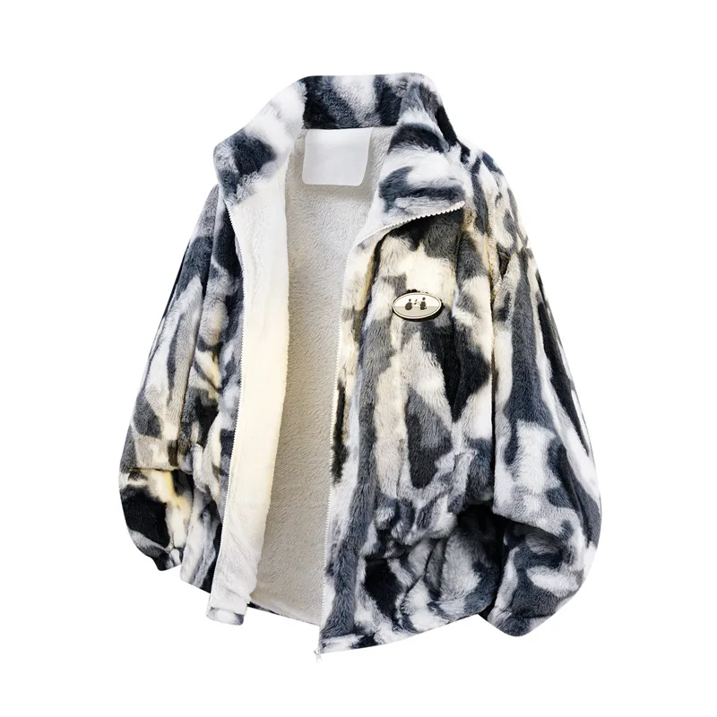 

Men's Thickened Rabbit Fur Jacket Autumn Winter New Arrival Comfortable Warm Loose plus Size Couple's Clothing Fashionable Ur...