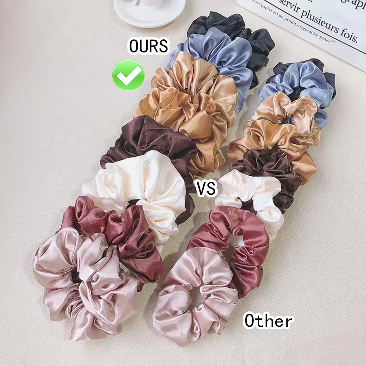 Silk-Like Women Hair Ties Elastic Hair Scrunchies Ponytail Holders Rubber Band For Women Hair Ropes Set Fashion Hair Accessories