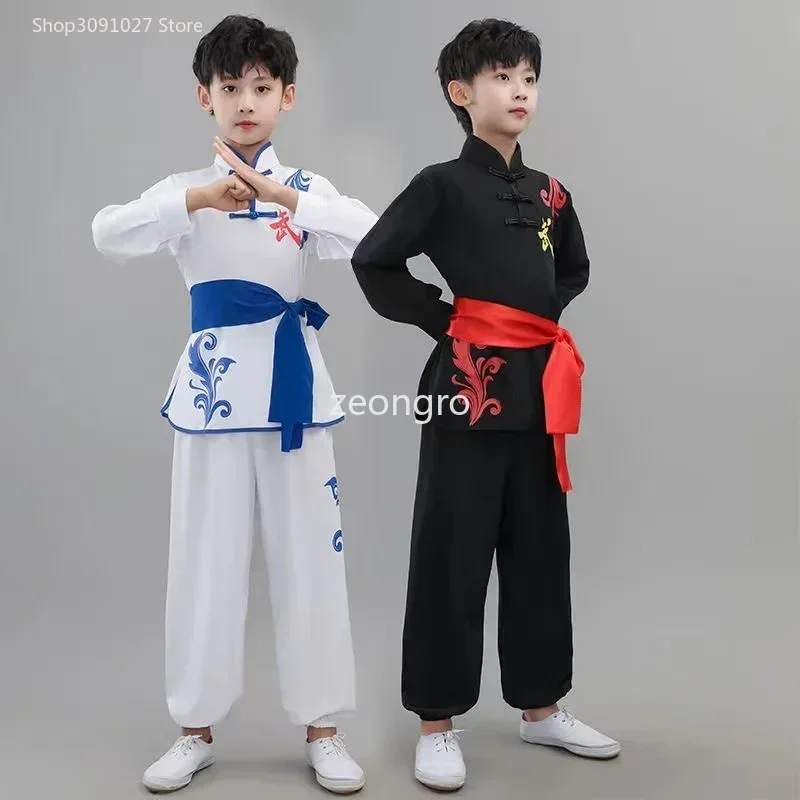 Vestito di arti marziali Vestito Changquan Costume per ragazza Ragazzo Bambini Adulto Cinese tradizionale Wushu Uniforme Bambini Kung Fu Vestiti