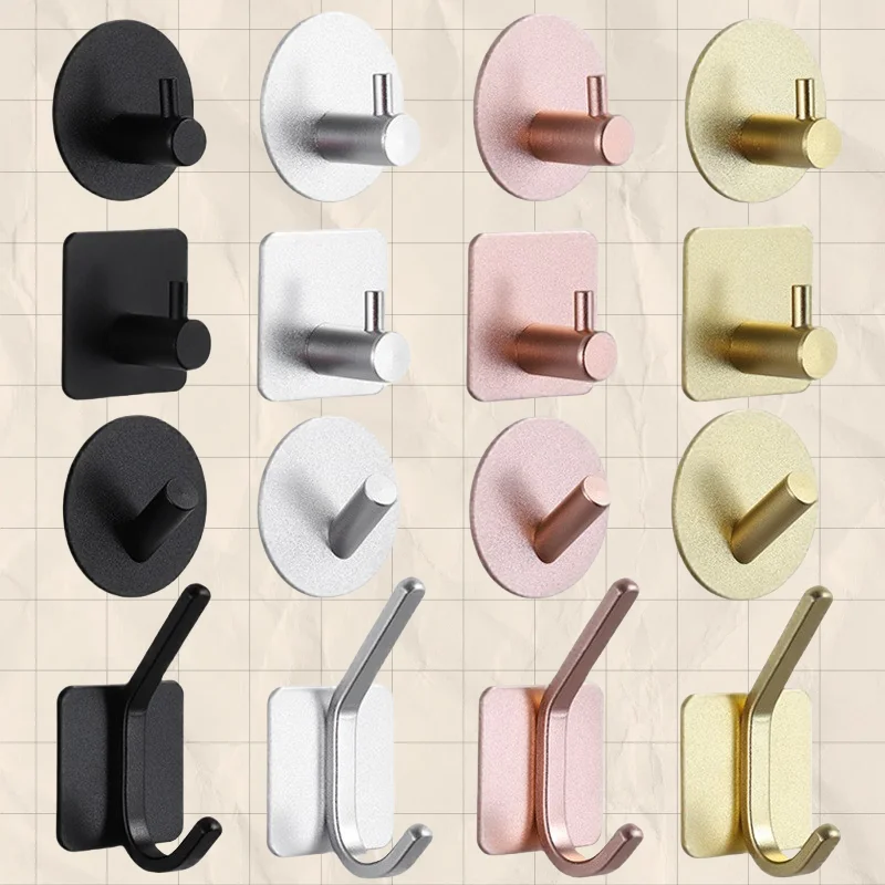 لاصق جدار السنانير منشفة مفتاح القماش معطف الرف باب الحمام رداء شماعات رف المطبخ حقيبة لزجة هوك المنظم لتعليق قبعة