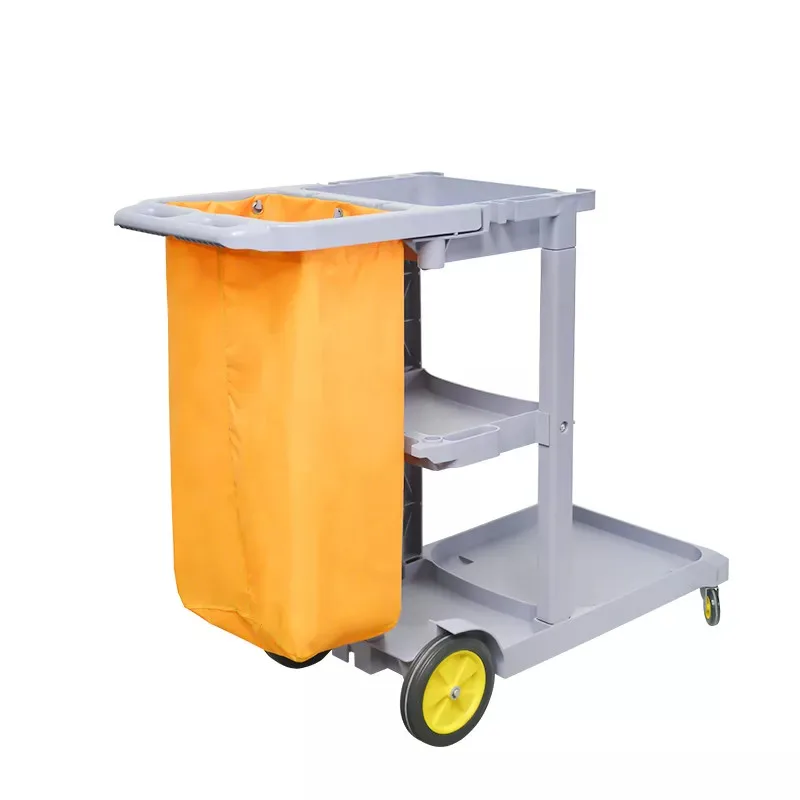 Janitorial Garbage Cart Hotel Housekeeping Clean Linen Janitor Trolley Cleaning Custodial Cart