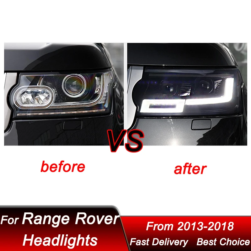 Car Headlights For Land Rover Range Rover 2013-2018 new style full LED Headlamp Assembly Upgrade Projector Lens Accessories Kit