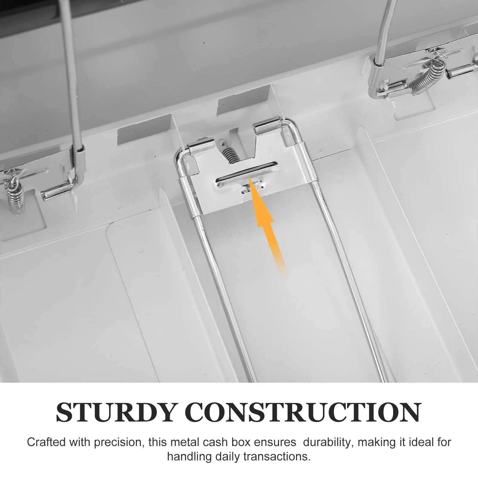 1 set Metal Cash Box with Key Lock for Bills Receipts Retail Restaurants Service Compact Money Organizer Storage Slot Safe