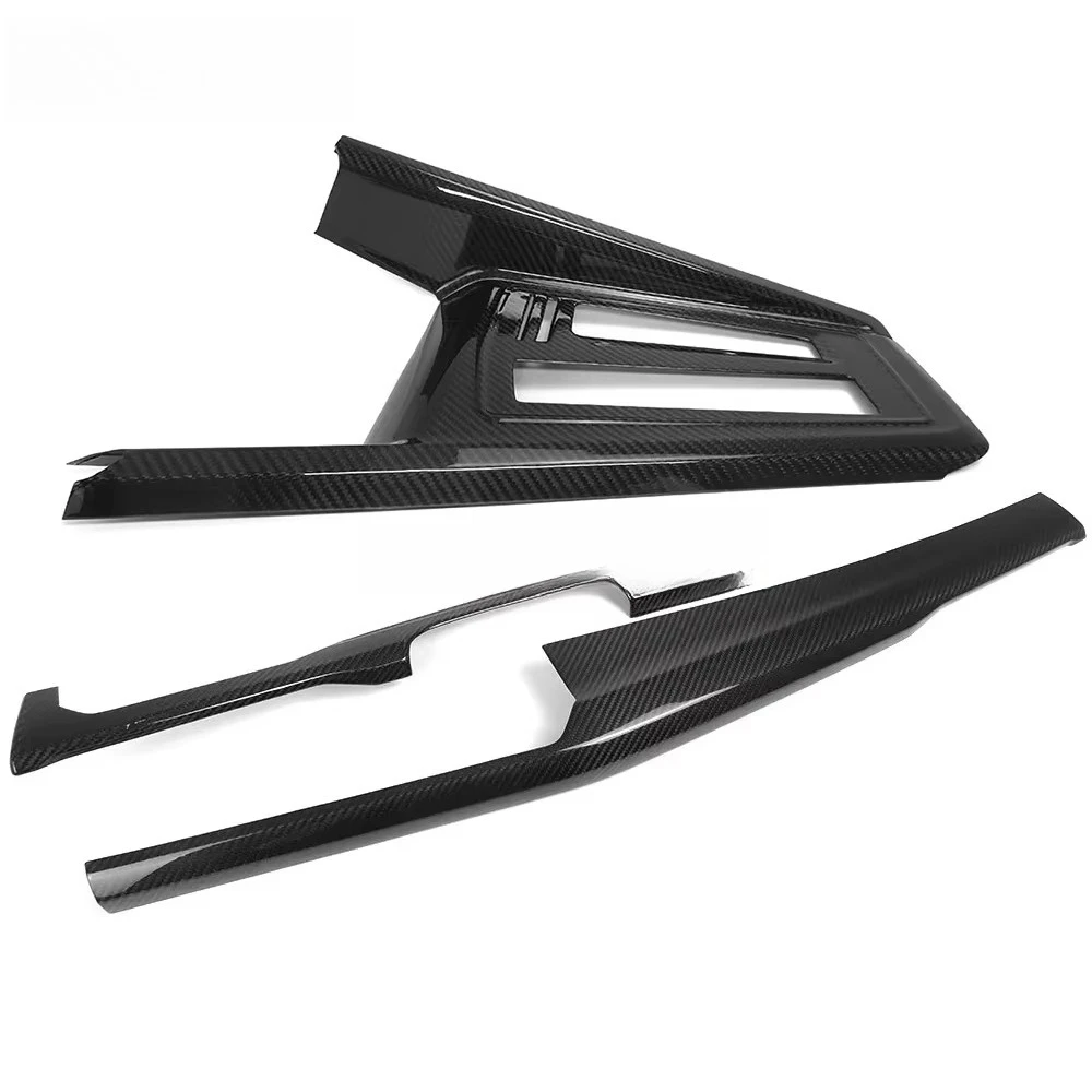 4 قطعة وحدة التحكم المركزية الداخلية للسيارة لوحة القيادة من ألياف الكربون الجافة ولوحة وحدة التحكم المركزية لسيارة VW Golf 8 MK8 GTE GTI GTD 2020-2022 #4