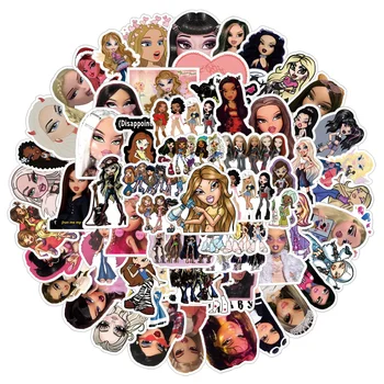 56/63 sztuk Cartoon Bratz Doll Graffiti DIY telefon notatnik wodoodporna naklejka