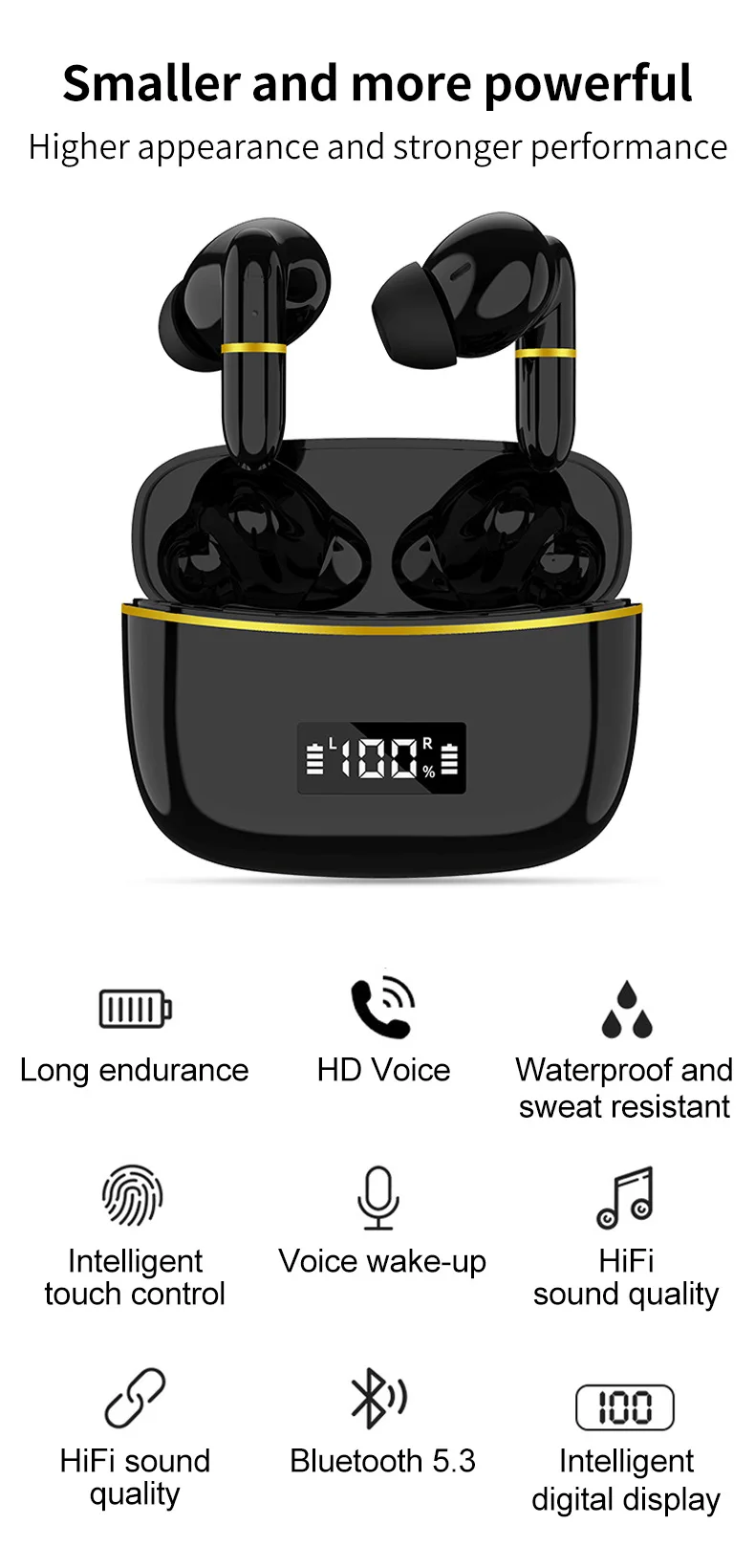 for Doogee V20 Pro V20S V30 Pro V30T V31 GT Bluetooth headset digital display with charging bin wireless charging in-ear type