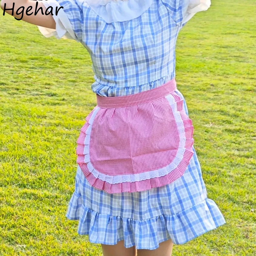 Sleeveless Aprons Lace Ruffle Hearts Lolita Cute Cooking Kitchen Maid Housework Coffee Home Cleaning Girls Kawaii Antifouling