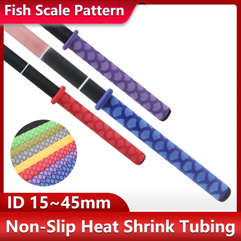 

Fish Scale Pattern Non-Slip Heat Shrink Tubing 1M 15~45mm Handle Repair & Electrical Cable Insulation Wrap Set Cable Sleeve
