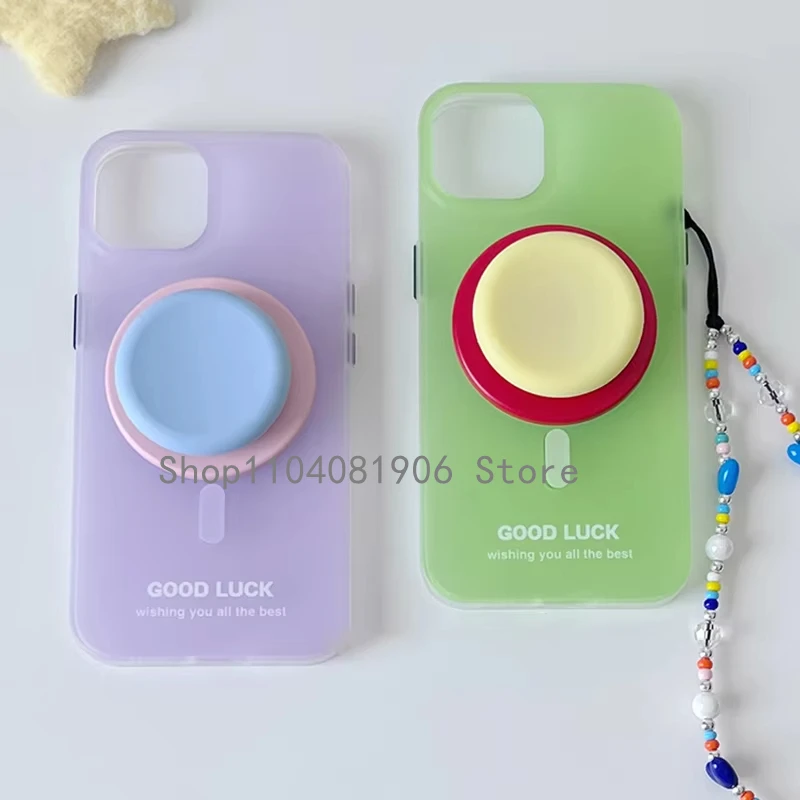 Cute Coloful Silicone Round Magnetic Holder Grip Tok Griptok Phone Stand Holder Support For iPhone 15 For Pad Magsafe Smart Tok
