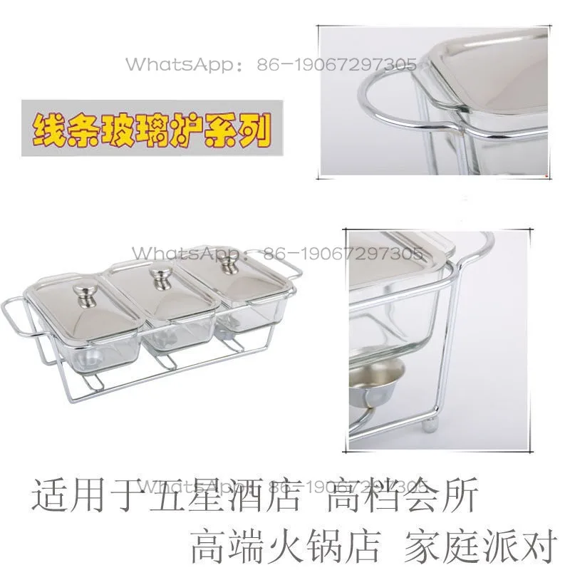 Hotel clubhouse heating dry pot open stove buffet insulation stove household glass alcohol pot fish stove tableware