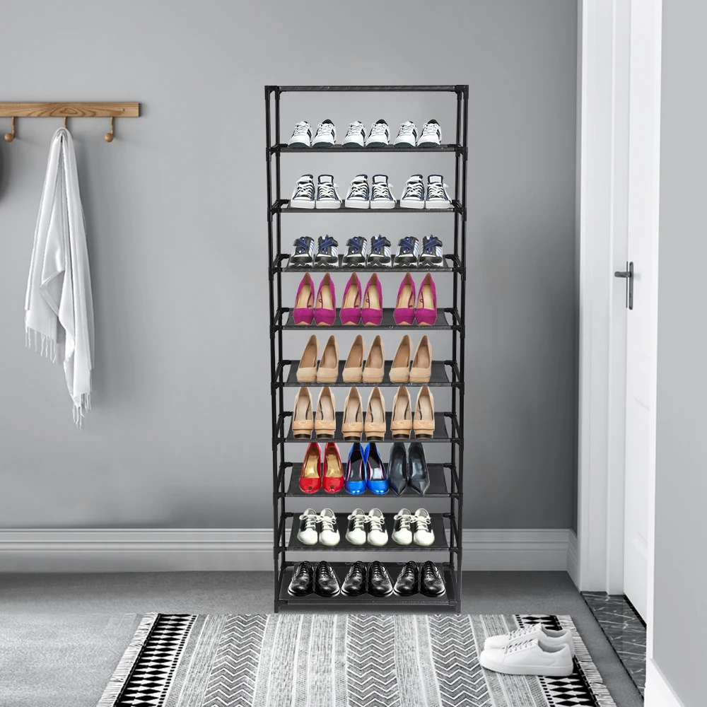 10Tier Stackable Shoe Rack Storage Shelves Stainless Steel Frame Holds 30 Pairs Of Shoes,Shoes Organizer for Living Room,Bedroom