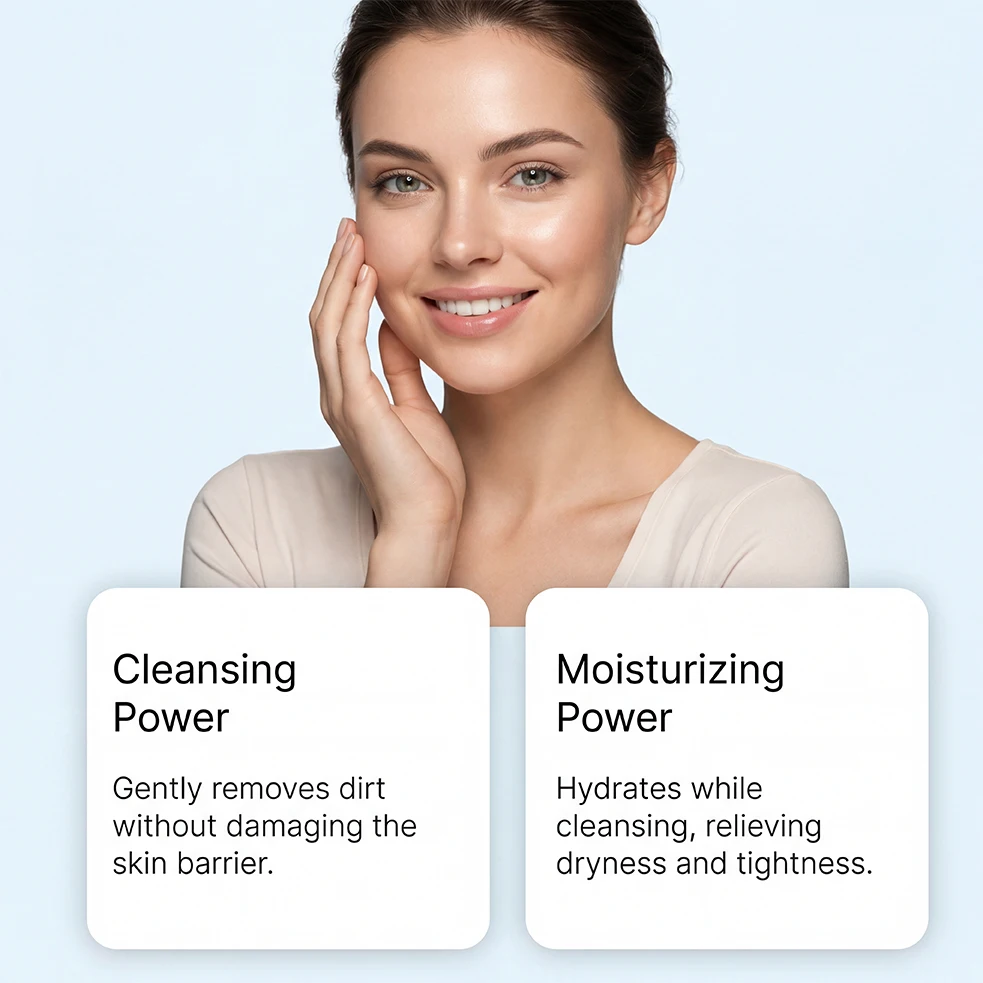 Moisturizing Cleansing Gel, Gentle Moisturizing Cleansing Facial Skin Non-sticky Daily Comfortable Skin Care