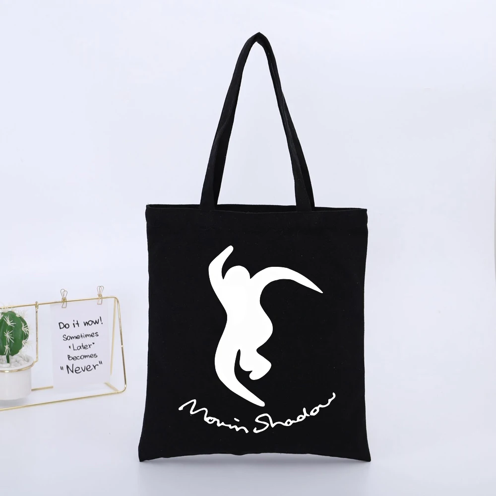 Abstract Silhouette Canvas Tote Bag, Urban Style for Daily Shopping and Casual Outings