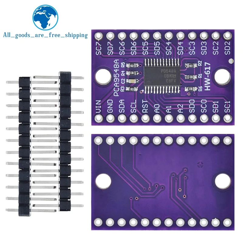 Печатная плата TZT TCA9548A 1-to-8 8 Way I2C, 8-канальная многоканальная плата расширения IIC модуль, макетная плата 9548 для Arduino