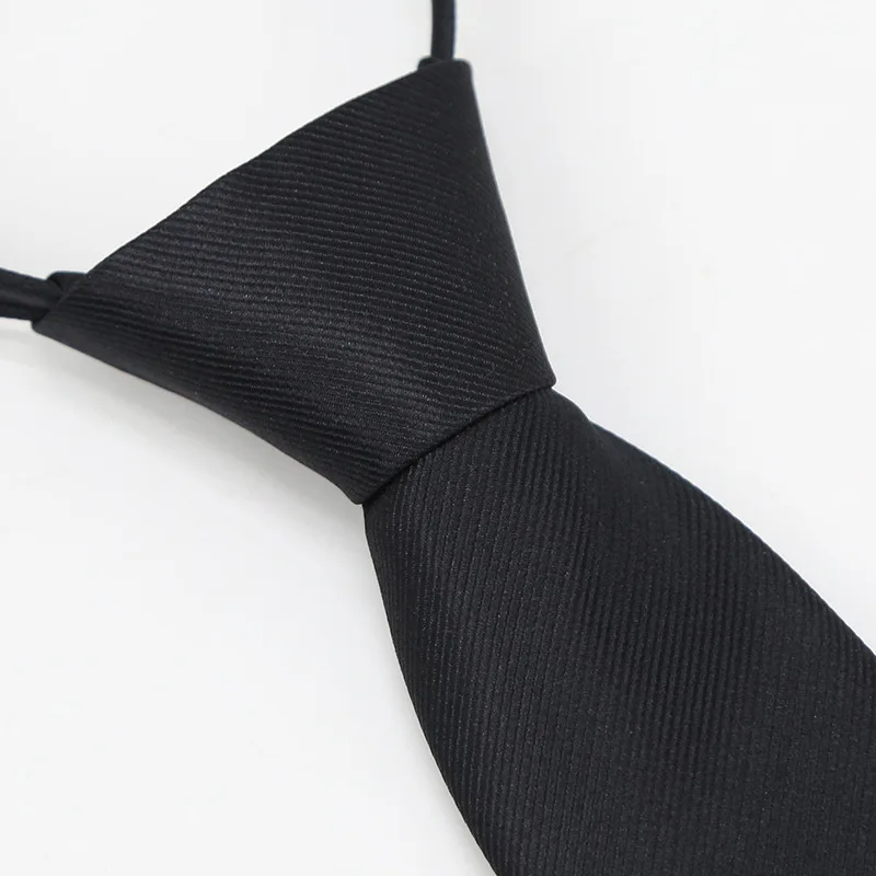 New men's lazy tie fashionable polyester silk zipper free tie available in multiple colors