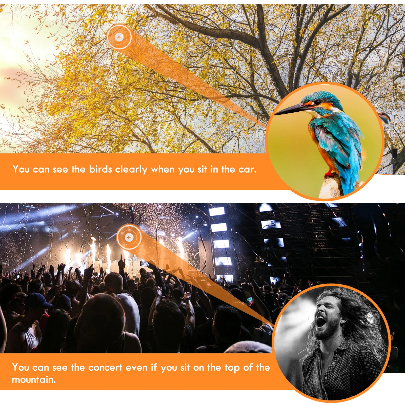 

Portable for Bird Watching Travel Night Vision Sightseeing Small Outdoor ABS Glass Fully Coated Lens Waterproof Anti