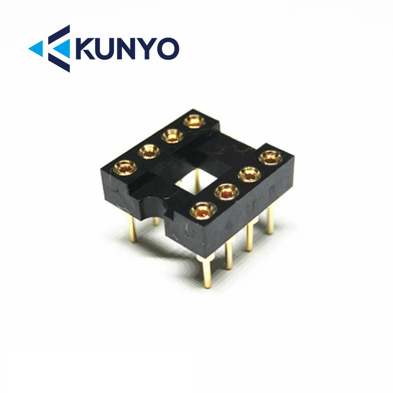(5piece) 8P Fully Gold-Plated Round-Hole IC 8-Pin Socket, DIP-8 Round-Pin Operational Amplifier Socket