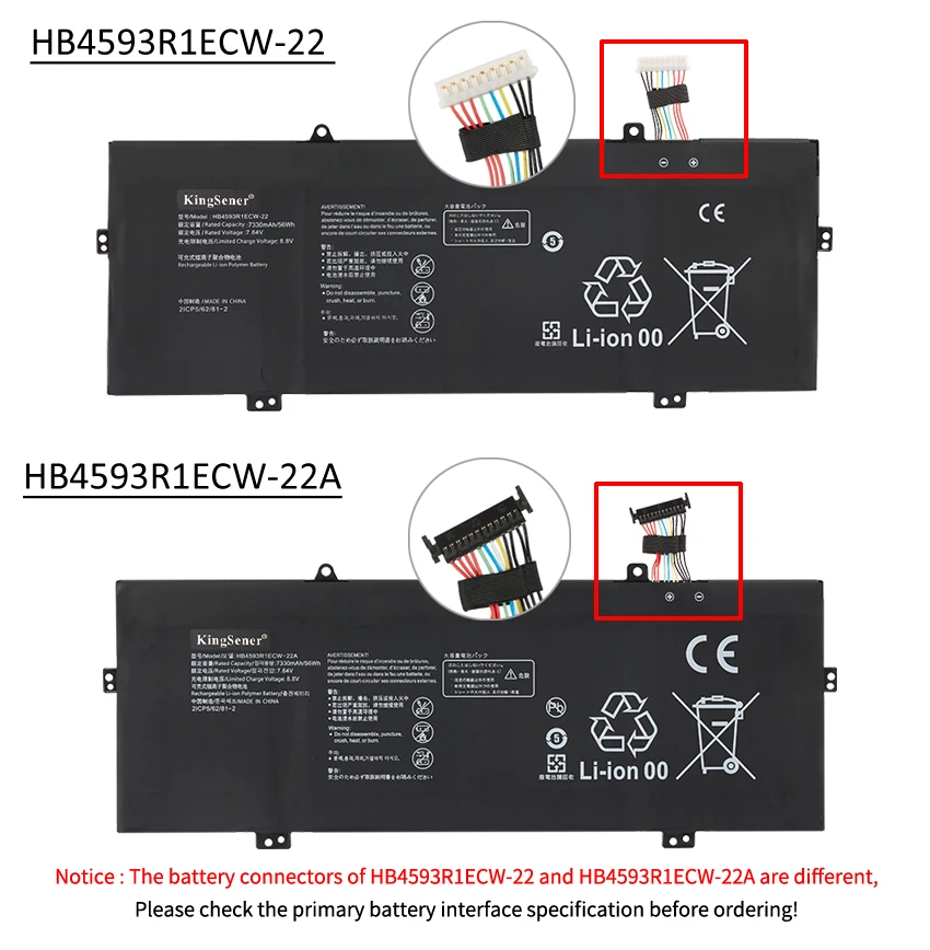 Imagem -04 - para Huawei Matebook 14 2023 Série 2023 Klvl-wfh9 Klvd-wfh9 Machd-wfe9 7.64v 56wh Kingsener-hb4593r1ecw22 Hb4593r1ecw-22a