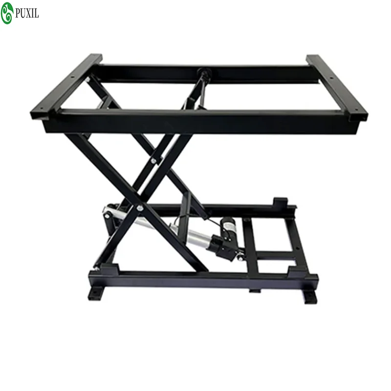 300kg Multifunctional Electric Wired Remote Control Coffee Table Dining Table 24V Lifting Hardware Folding Iron Frame760x680x430