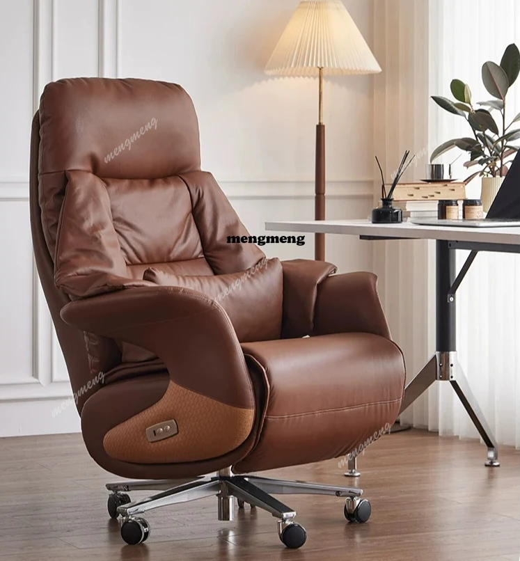 Electric boss chair leather seat ventilated massage heated office computer chair home sedentary and comfortable