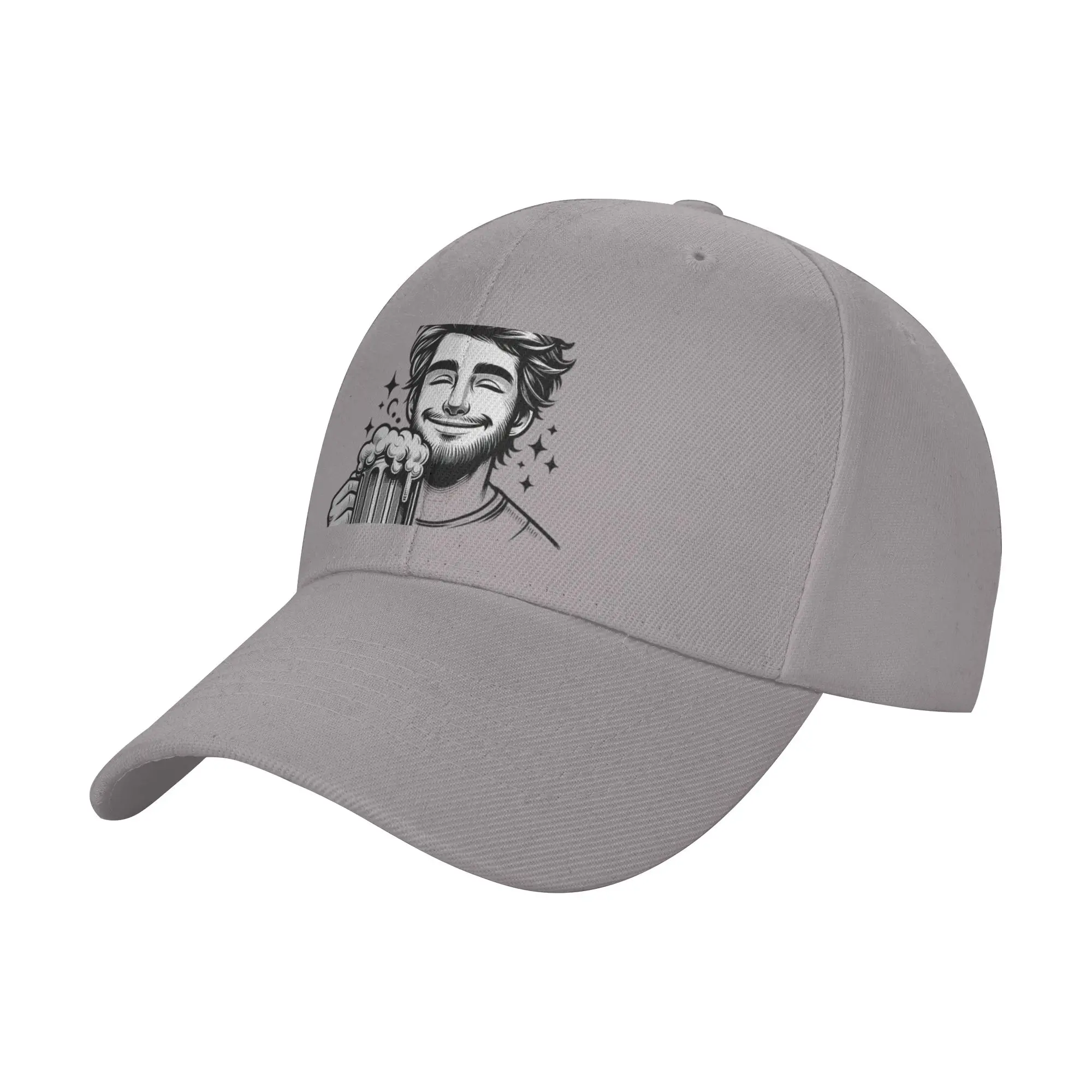 Cheerful Man Enjoying a Beer Trendy Baseball Cap Rock Climbing Autumn Cap Baseball Cap
