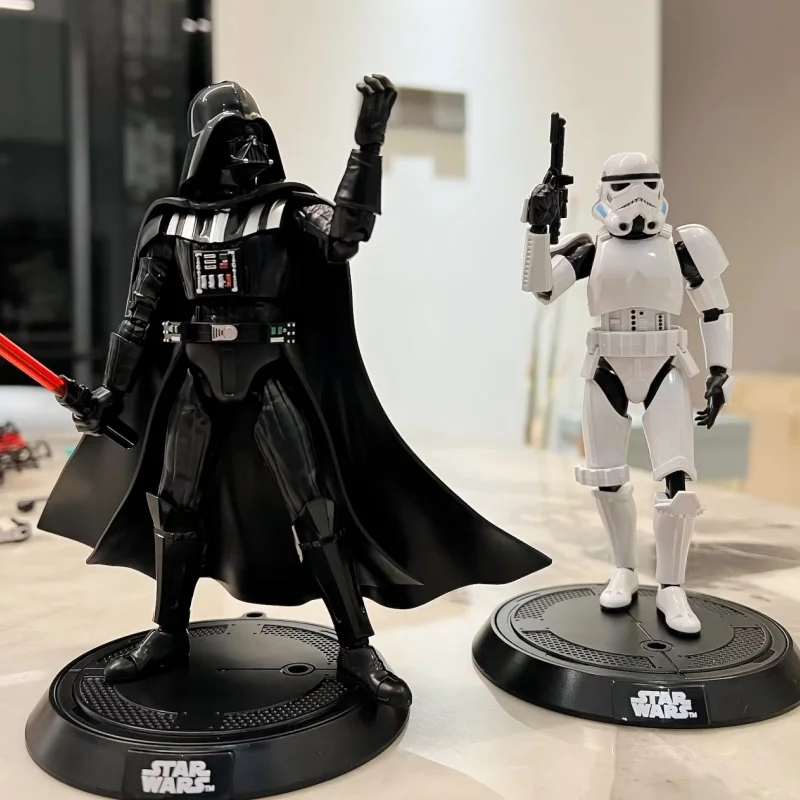 本物のスターウォーズアクションフィギュア-ハン・ソロおもちゃ-ルーク・スカイウォーカー-ダース・ベイダー-インペリアル・ストームトルーパー-組み立てモデル-ギフト