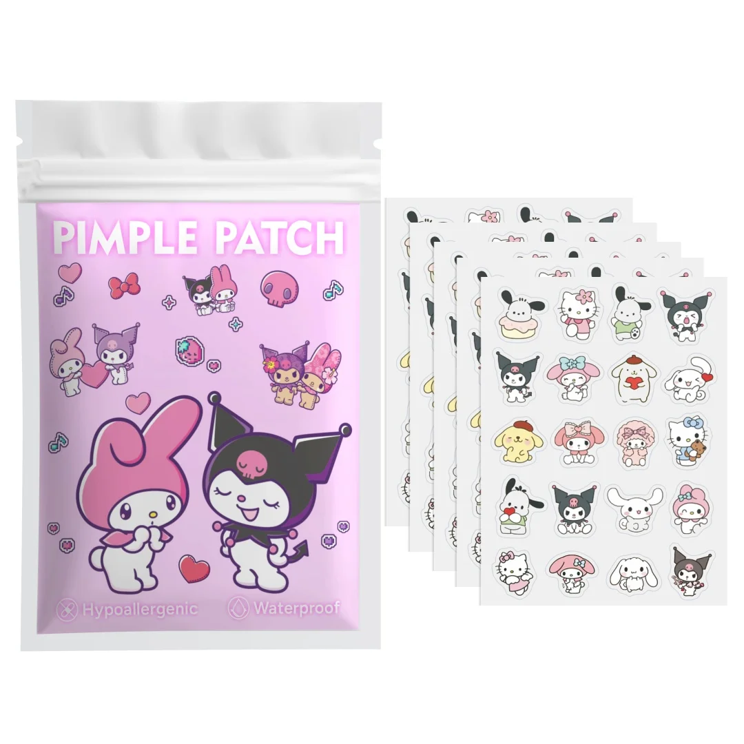 Sanrio Kuromi Hydrocolloid Pimple Patches,Cute Acne Spot Cover Stickers, Invisible Blemish Patches for Face, Day & Night, Unisex