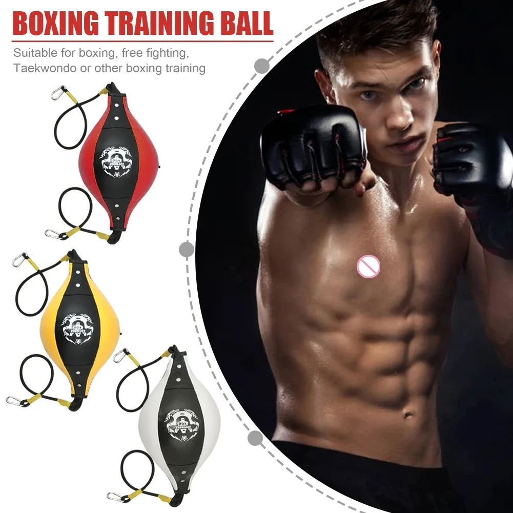 Boxing Punching Pear Boxing Bag PU Leather Double End Punching Bag Inflatable Boxing Speed Bag for Training Reaction Speed