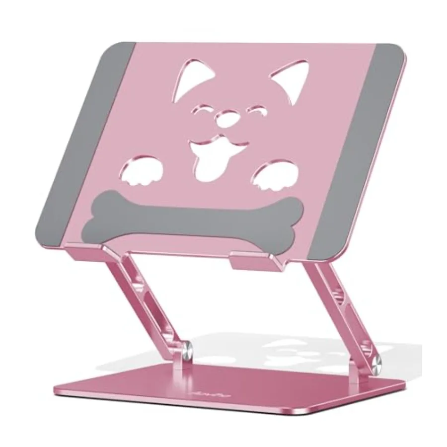 

Laptop Stand for Desk-Adjustable Foldable Portable Ergonomic Aluminum Notebook Riser with Unique Puppy Cooling Vent Desk Gift f