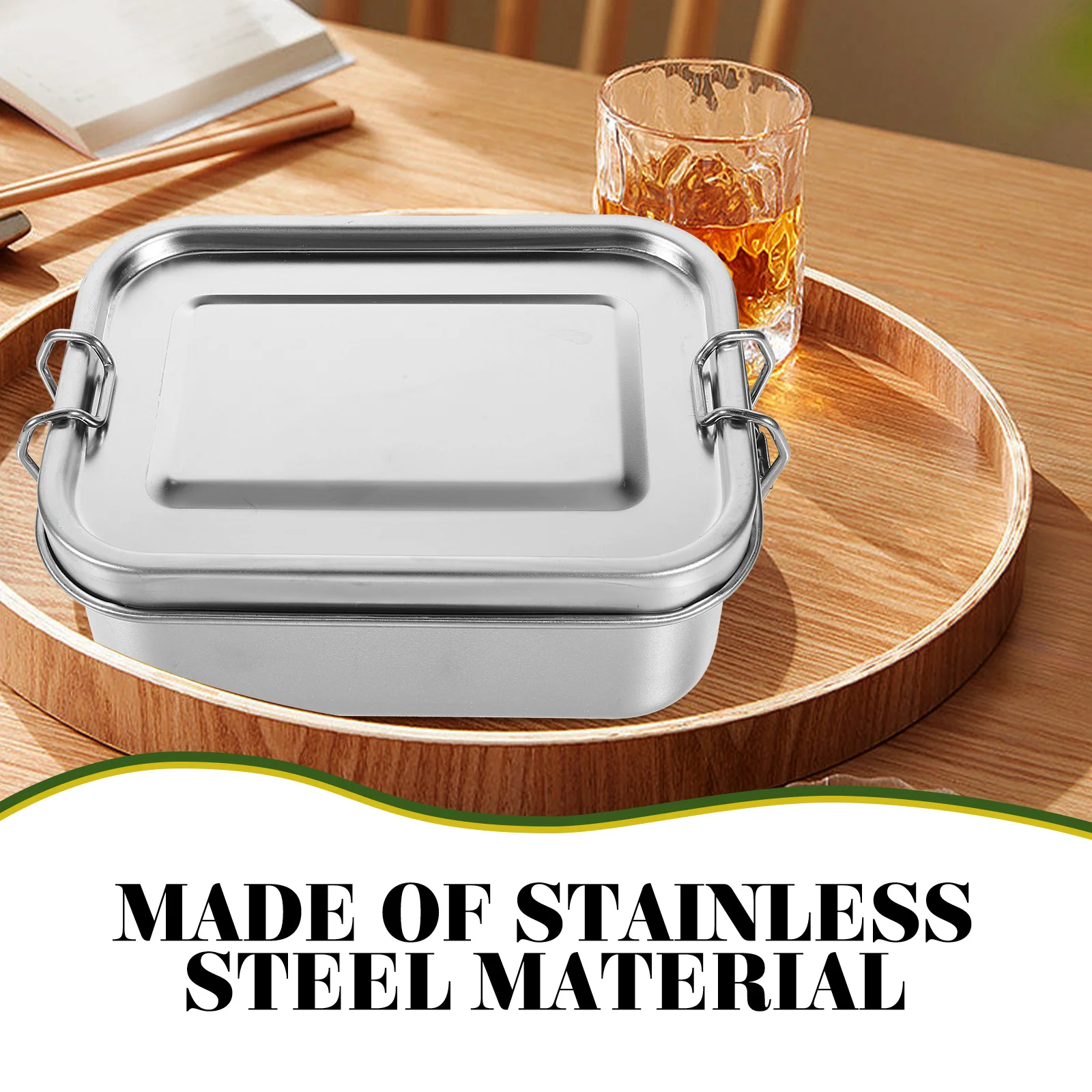 

Stainless Steel Food Container Bento Box Lunch Storage Cooked Rice Portable Meal Prep Box Sealing Metal Container