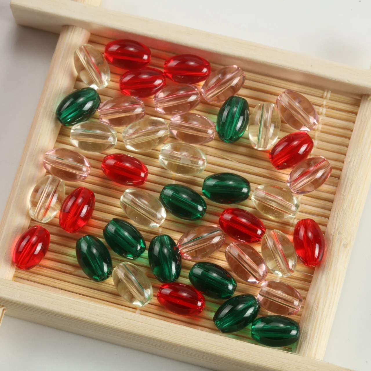 160pcs 6x9mm Grain Oval Spacer Glass Beads Loose Beads For Jewelry Making Accessories DIY Necklace Bracelets Supplies