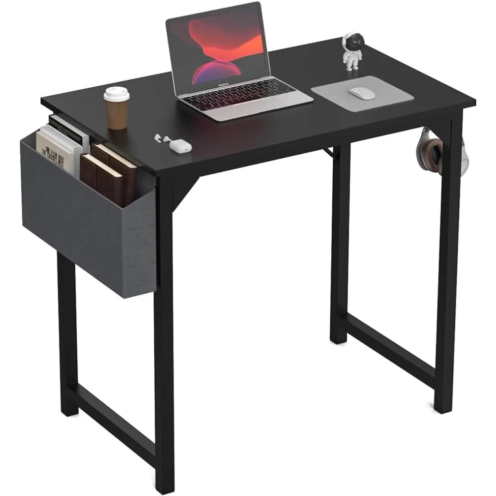 32 Inch Office Small Computer Desk Modern Simple Style Writing Study Work Table for Home Bedroom - Black,Desk Modern